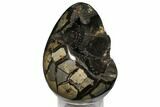 Septarian Dragon Egg Geode - Black Crystals #124467-1